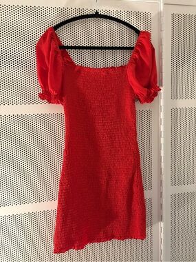 Trixxi® Red Smocked Mini Dress